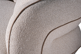 Диван Амели (Amelia) трехместный букле светлый с бежевым кантом