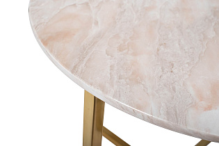 Столик журнальный круглый белый/золото