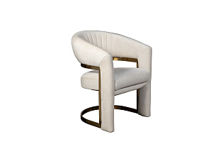 Стул велюровый кремовый/золото