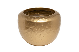 Кашпо золотое с фактурной поверхностью 1 (превью)