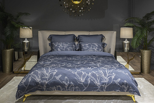 Пододеяльник "Магнолия" с принтом 220х200см синий
