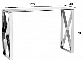 Консоль прозрачное стекло/хром