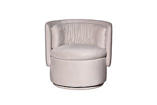Кресло поворотное велюровое кремовое
