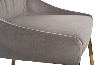 Стул на металлическом каркасе серый велюровый 4 (превью)