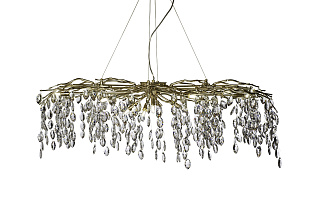 Люстра со стеклянными подвесами золото