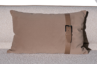 Диван Амели (Amelia) трехместный букле светлый с бежевым кантом