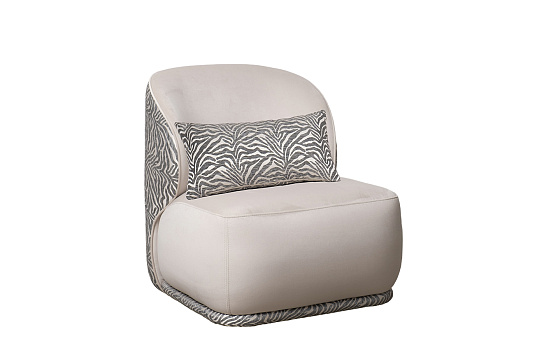 Кресло Капри Базовая(Capri Basic) бежевое с принтом