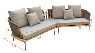 Диван Бэйли (Bayley) угловой уличный серый