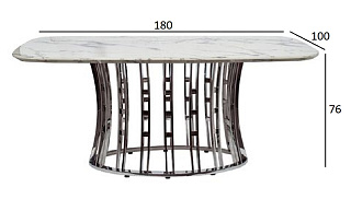 Стол обеденный светло-серый (искусственный камень)