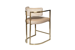 Стул барный велюровый бежевый/матовое золото