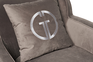 Кресло вращающееся велюровое серое