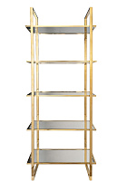 Стеллаж прозрачное стекло/золото