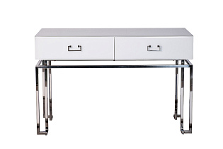 Консоль с ящиками белая/хром