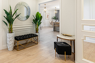 Банкетка велюровая черная/золото