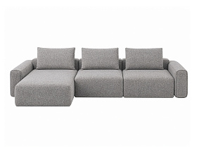 Диван Турин (Turin) трехместный с канапе раскладной черно-серый