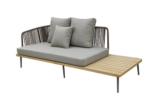 Диван БЭЙЛИ (BAYLEY) трехместный левосторонний уличный серый