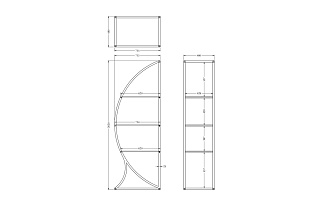 Стеллаж "Полусфера" прозр.стекло/золото