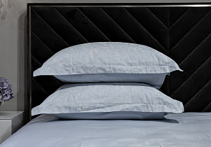 Простыня сатиновая 240х180см голубая