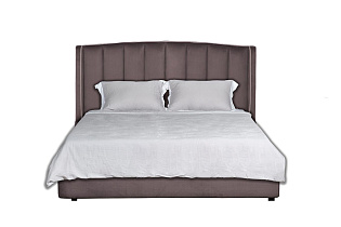 Кровать Одри(Odry) с подъемным механизмом и бельевым ящиком лилово-серая