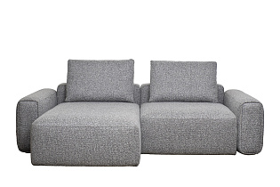 Диван Турин(Turin) трехместный с канапе раскладной черно-серый