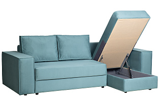 Диван Бергамо(Bergamo) трехместный с канапе правый раскладной бирюзовый 3 (превью)