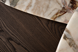 Стол журнальный мраморный/темный шпон 5 (превью)