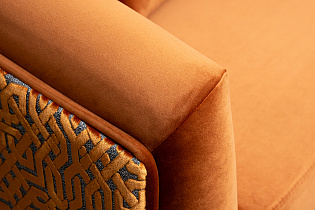 Диван Trevi трехместный раскладной оранжевый с кантом
