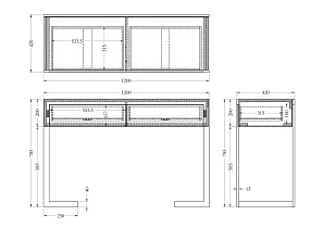 Консоль с 2мя ящиками белая/хром 7 (превью)