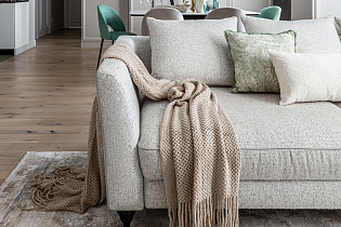 Диван Sorrento 230М трехместный раскладной светло-бежевый с кантом