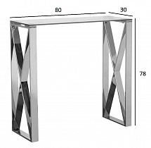 Консоль прозрачное стекло/хром