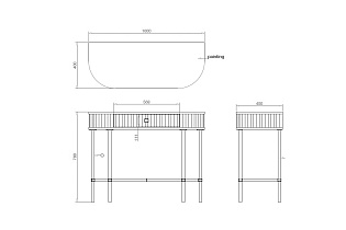 Консоль с ящиком белая/золото