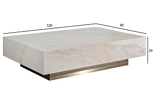 Стол журнальный Агат (Agate) светлый керамический