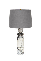 Лампа настольная мраморная с серым абажуром