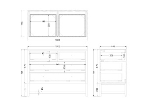 Комод со стеклянной столешницей бежевый