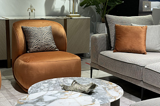 Кресло Capri Basic велюровое терракотовое