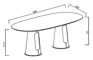 Стол обеденный мраморный/основание терракота 4 (превью)