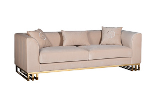 Диван Люцерн (Lucerne) трехместный велюровый бежевый