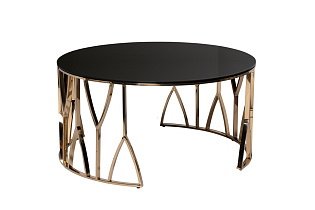 Стол журнальный с черным стеклом (золото) 1 (превью)