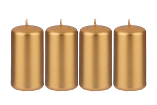 Набор из 4х свечей золотой металлик