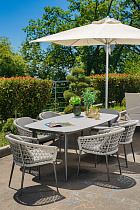 Кресло уличное "Муза" темно-серое с оплеткой