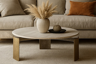 Стол журнальный круглый мраморный