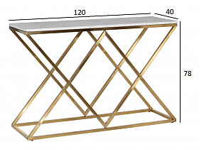 Консоль искусственный белый мрамор/мат.золото