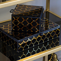 Шкатулка стеклянная золотистая