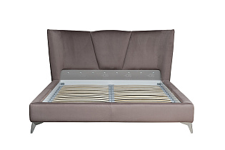 Дизайнерская кровать Siena велюровая коричневая