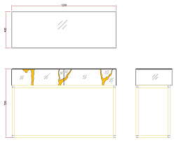 Консоль зеркальная с золотым декором