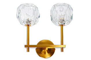 Бра Деко (Deco) латунь с 2мя стеклянными плафонами