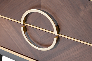 Тумбочка прикроватная с 2-мя ящиками темный шпон