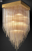 Люстра потолочная из стекла (золото) 2 (превью)