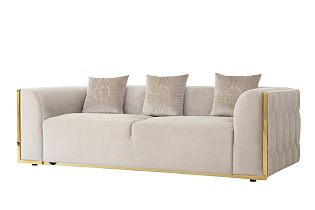 Диван Bern трехместный велюровый бежевый 2 (превью)