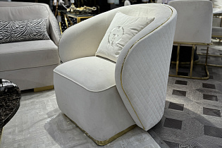 Кресло Olten велюровое кремовое